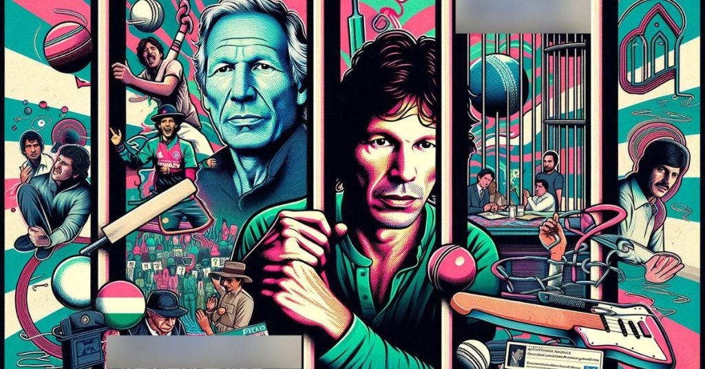 Image featuring Roger Waters and Imran Khan, along with the symbolic and aesthetic elements you requested. It encapsulates the message of advocating for Imran Khan's release and the call for fair and transparent elections in Pakistan, highlighted by Roger Waters' statement. The visual elements blend to convey a sense of urgency, hope, and the quest for justice and democracy.