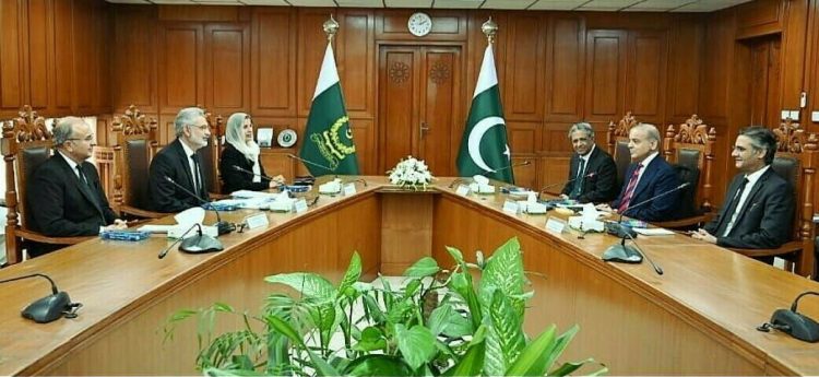 AGP Mansoor Usman Awan and Law Minister Azam Nazeer Tarar attend a meeting between Prime Minister Shehbaz Sharif and Chief Justice of Pakistan Qazi Faez Isa. — Image courtesy of the SC office of public relations